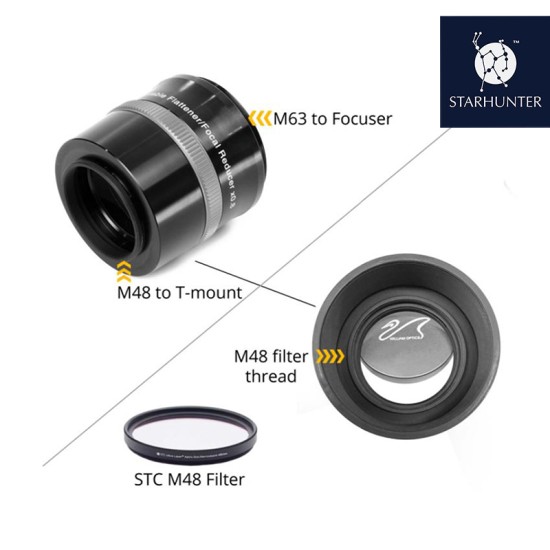 William Optics Adjustable 0.8x Focal Reducer & Field Flattener 6AIII for GT71, GT81, Z81 & Z103 Telescopes - Space Gray William Optics Adjustable 0.8x Focal Reducer & Field Flattener 6AIII for GT71, GT81, Z81 & Z103 Telescopes - Space Gray