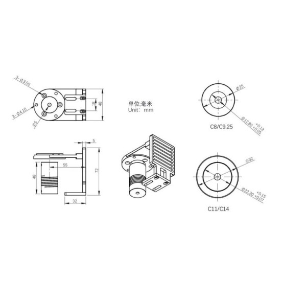 ZWO EAF Bracket for Celestron C8 and C9.25 SCT Telescopes 